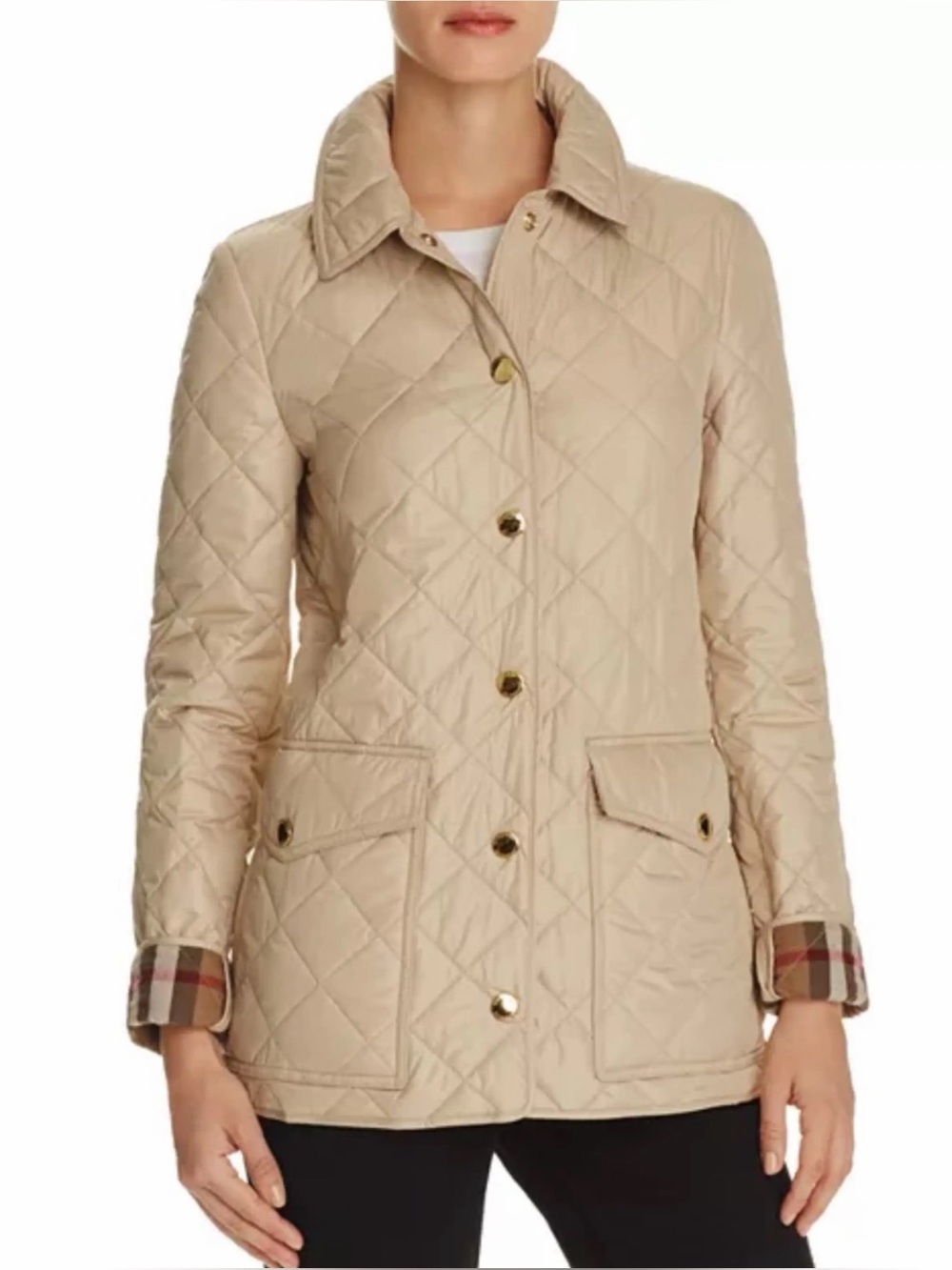 Authentic Burberry Westbridge Quilted Beige Jacket Size Medium